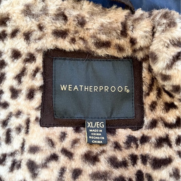 Weatherproof Navy Quilted Leopard Fur-Lined Winter Vest Size XL - Picture 7 of 8